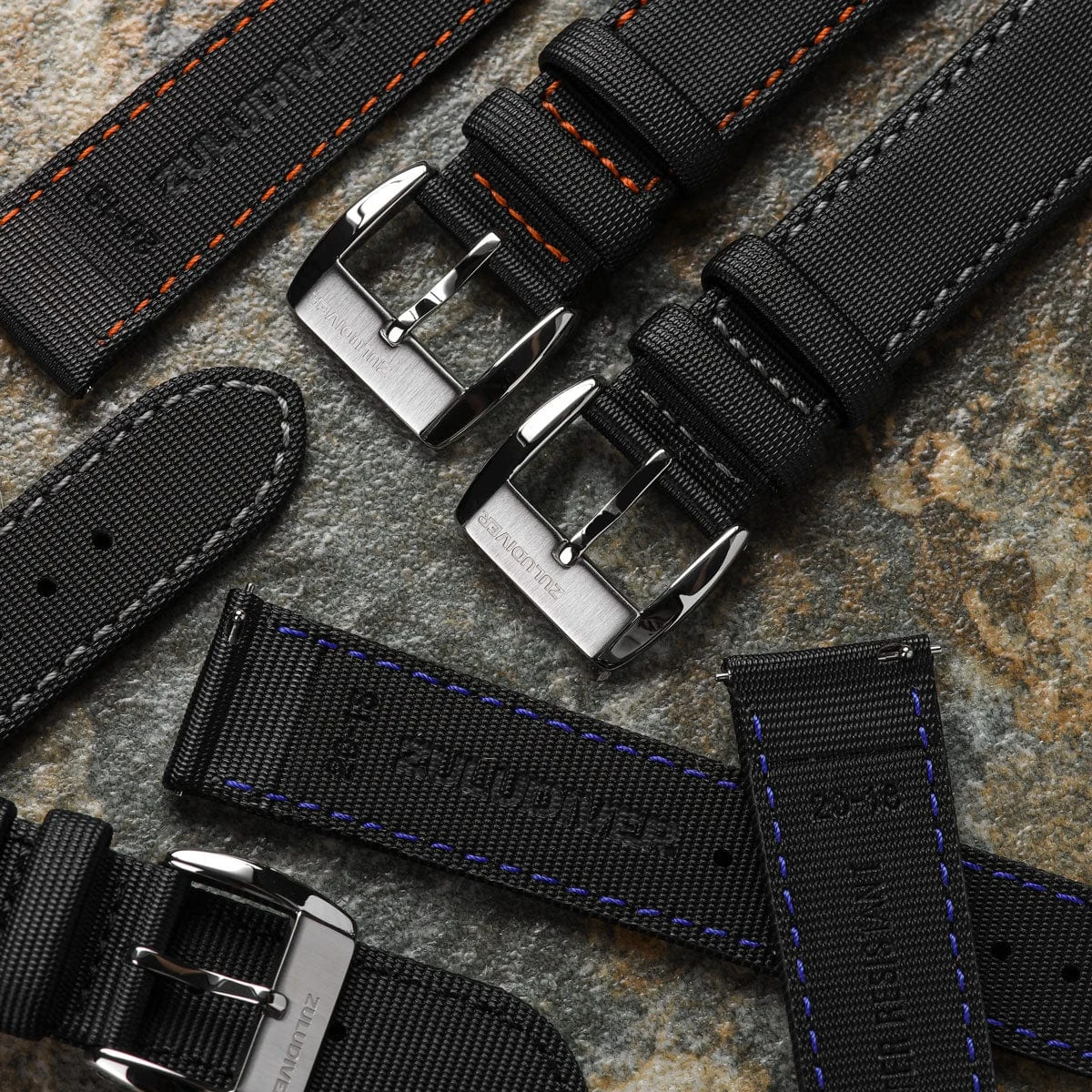 ZULUDIVER Maverick (MK II) Sailcloth Waterproof Watch Strap - Black / Black - Image 7