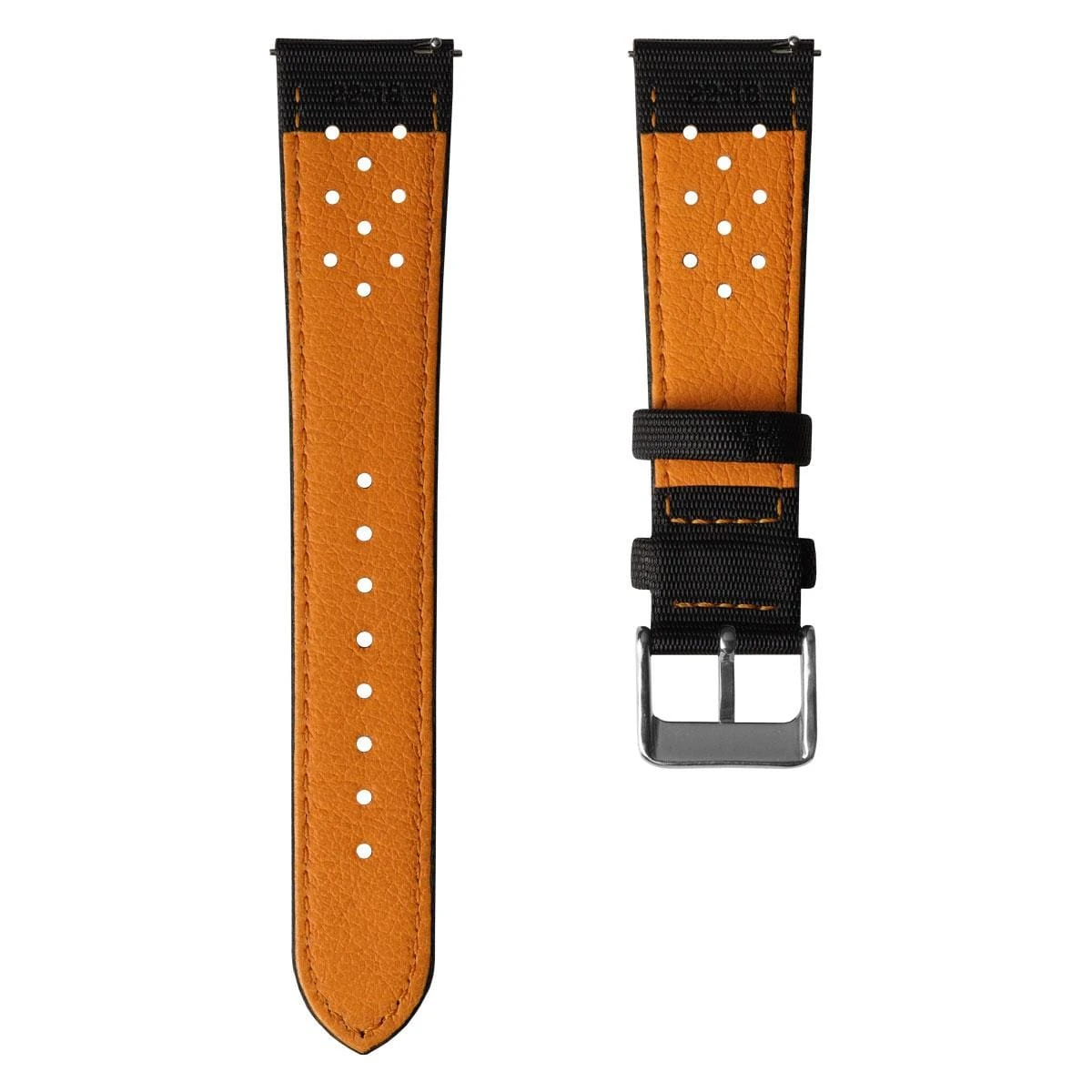 ZULUDIVER Mayday Navigator Sailcloth Padded Divers Watch Strap - Orange - Image 8
