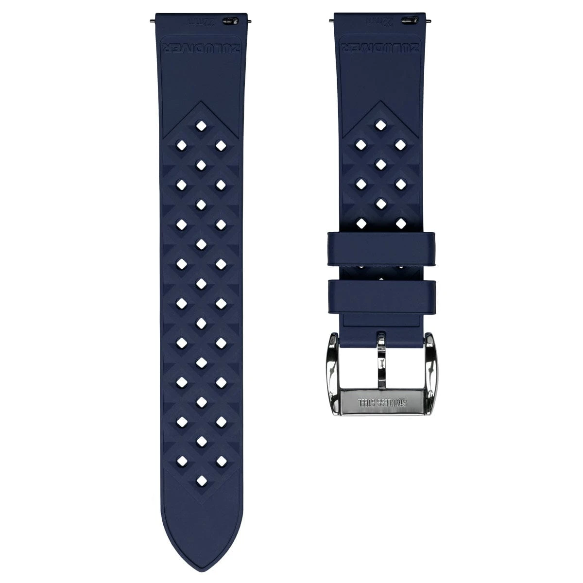 ZULUDIVER Modern Tropical Style Rubber Watch Strap - Blue - Image 10