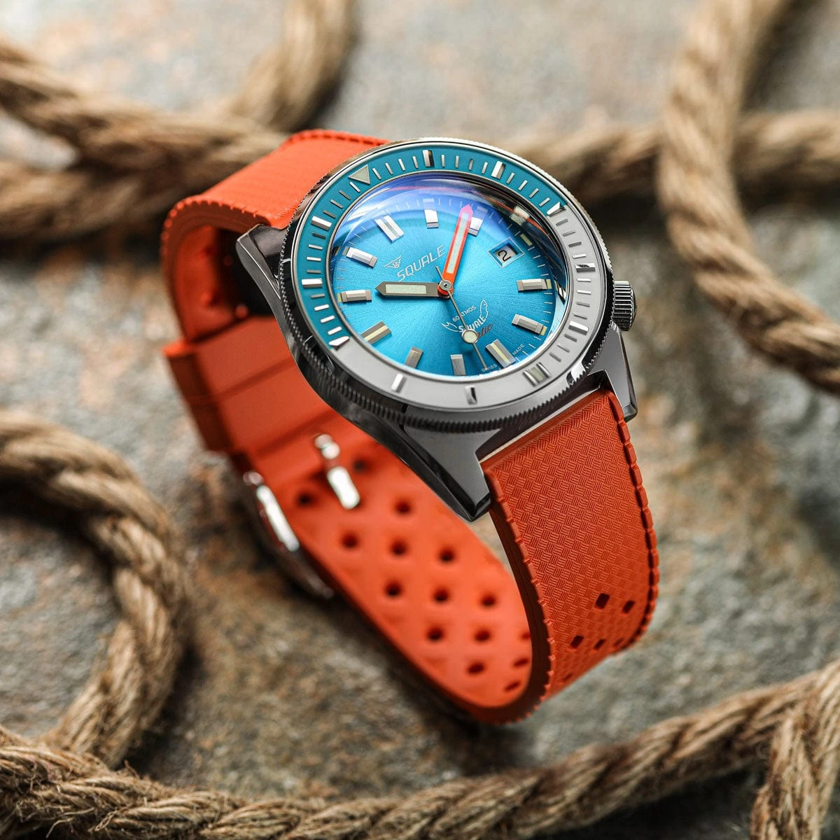 ZULUDIVER Modern Tropical Style Rubber Watch Strap - Orange - Image 2