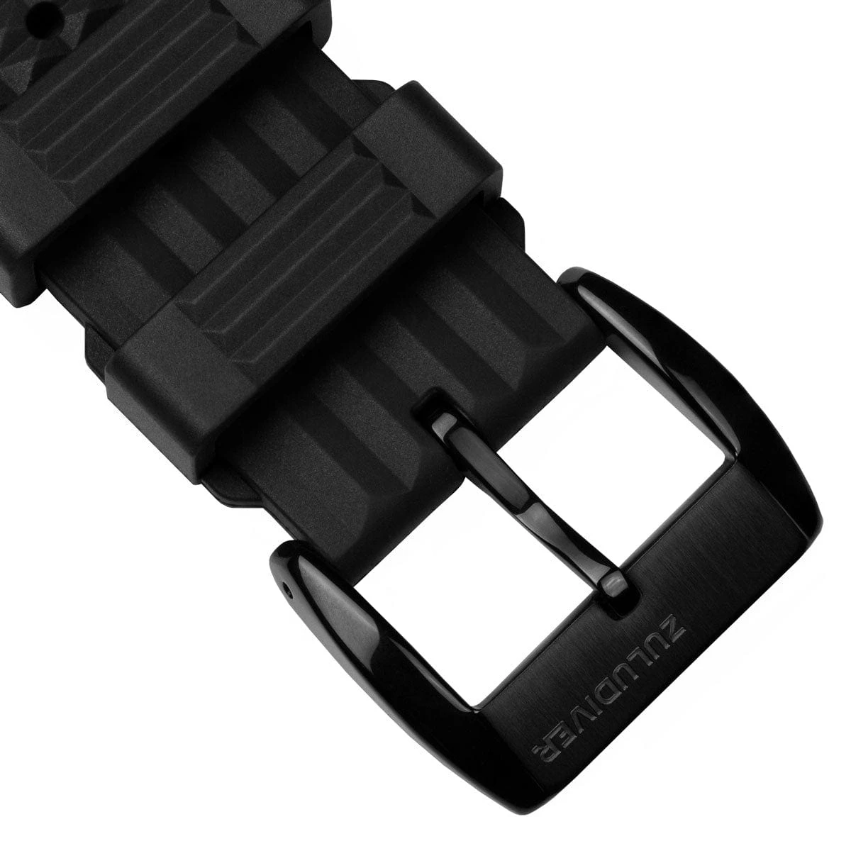 ZULUDIVER Seacroft Waffle FKM Rubber Dive Watch Strap (MkII) - Black - Black Buckle - Image 9