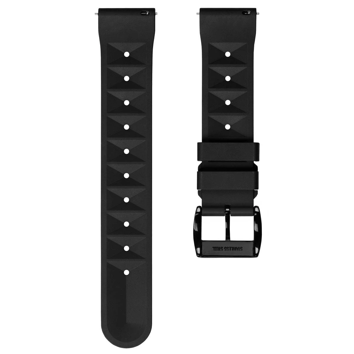 ZULUDIVER Seacroft Waffle FKM Rubber Dive Watch Strap (MkII) - Black - Black Buckle - Image 11