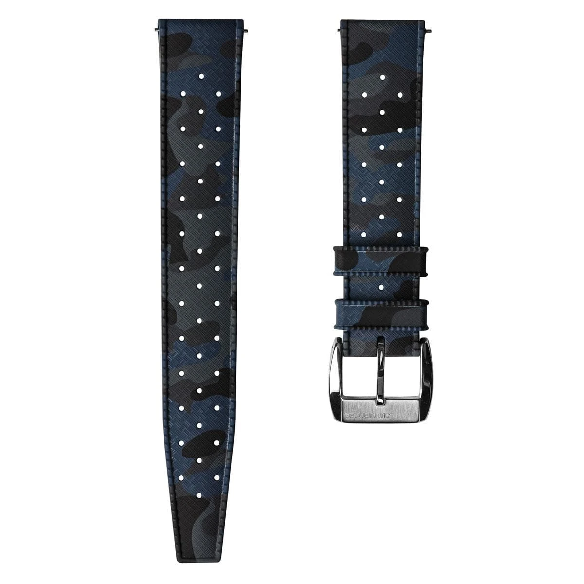 ZULUDIVER Tropic Style FKM Rubber Watch Strap - Camouflage Blue