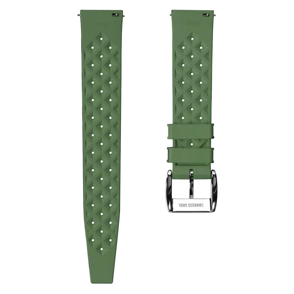 ZULUDIVER Tropic Style FKM Rubber Watch Strap - Camouflage Green - Image 4