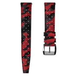 ZULUDIVER Tropic Style FKM Rubber Watch Strap - Camouflage Red