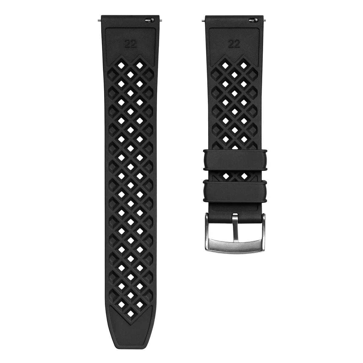 ZULUDIVER Tropical Ocean FKM Rubber Watch Strap - Black - Image 5