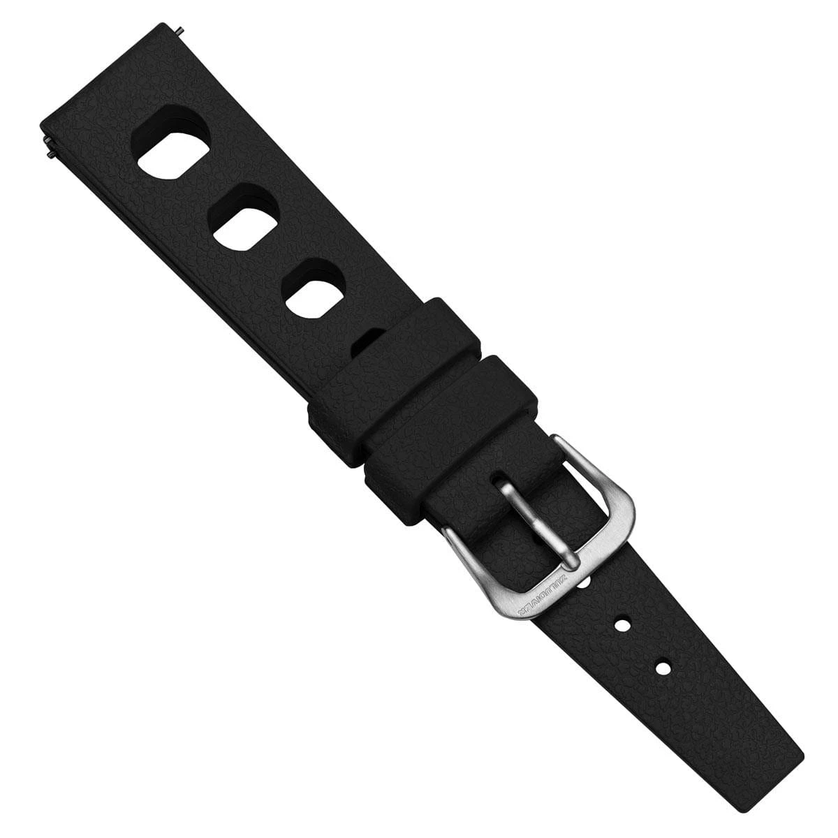 ZULUDIVER Tropical Regis Rubber Watch Strap - Black - Image 8