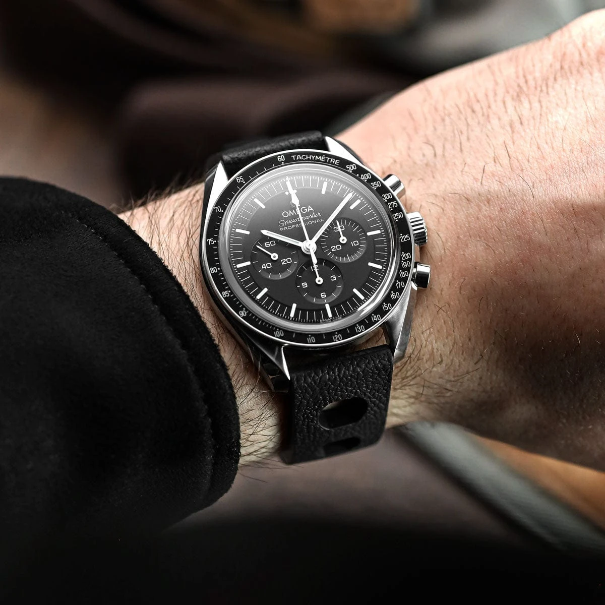 ZULUDIVER Tropical Regis Rubber Watch Strap - Blue - Image 4