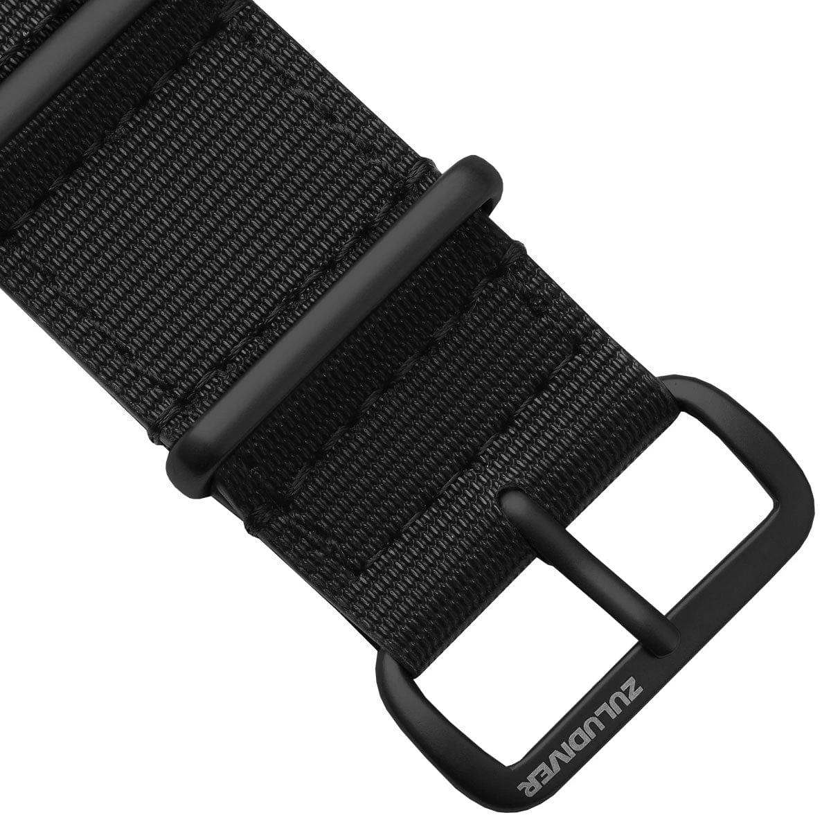 ZULUDIVER 1973 British Military Watch Strap: TYPHOON Sailcloth - IP Black - Image 4