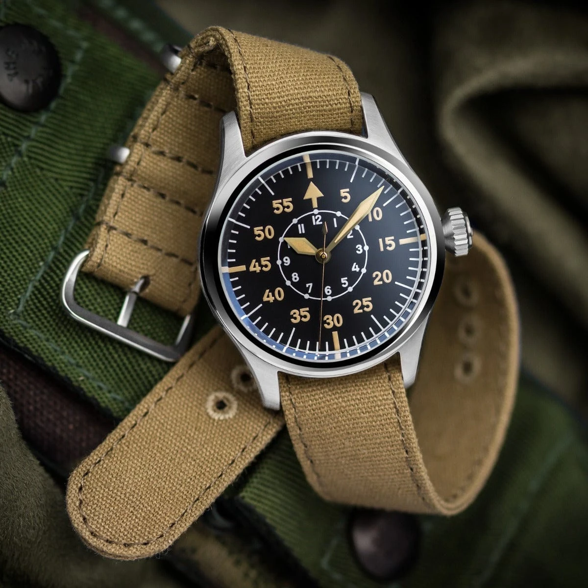 ZULUDIVER Vintage Canvas Military Watch Strap - Desert Sand - Image 4