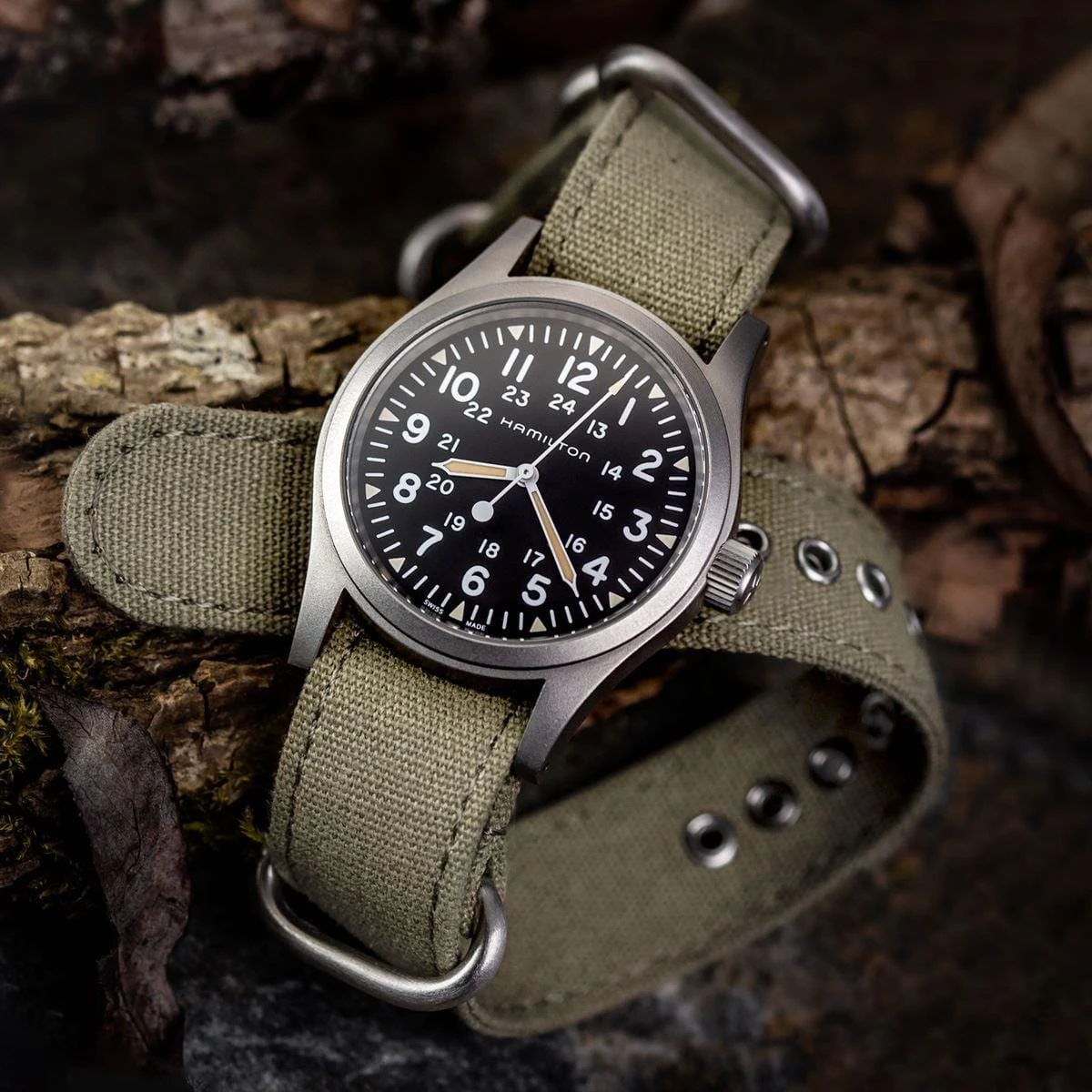 ZULUDIVER Vintage Canvas ZULU Watch Strap - Grey - Image 2