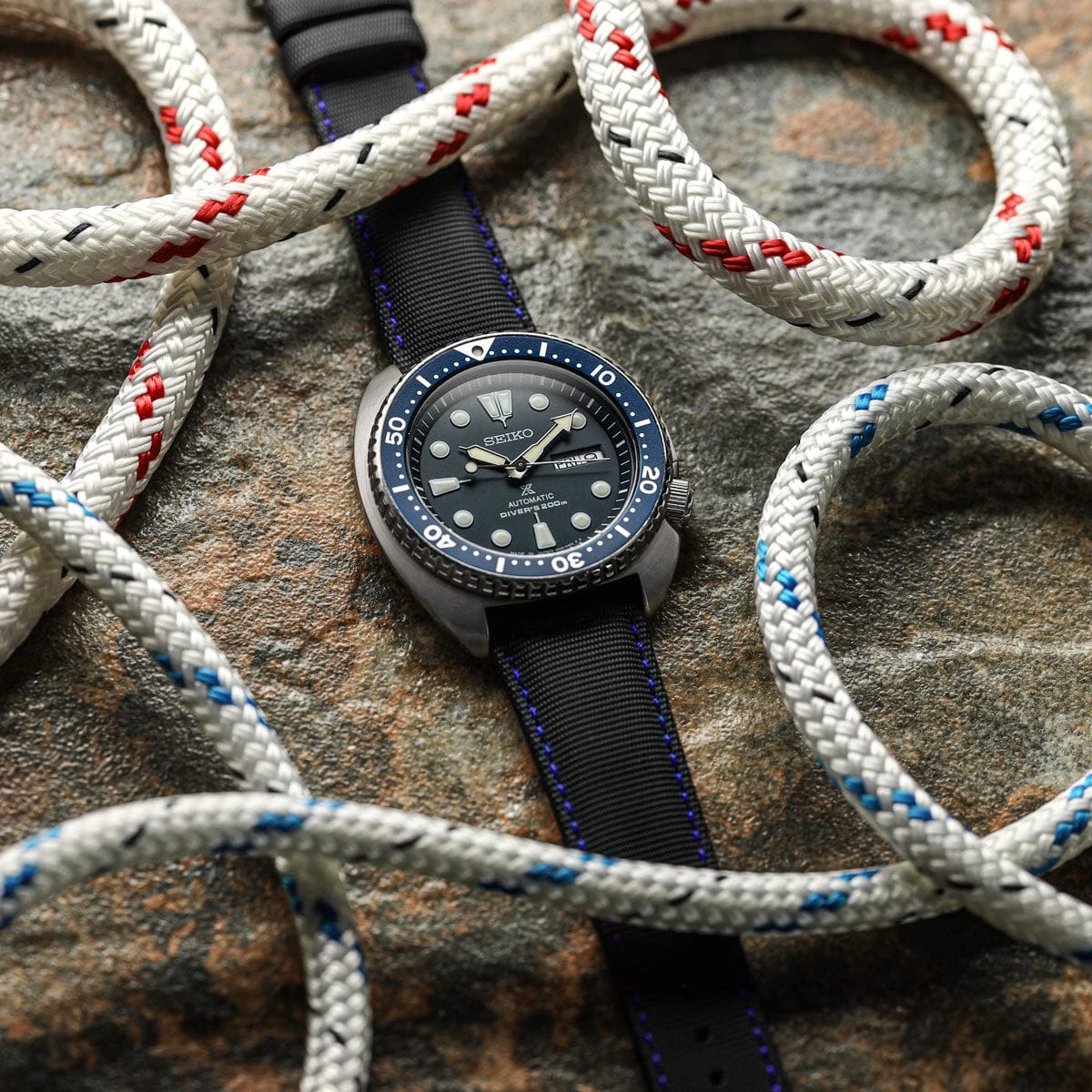 ZULUIDIVER Mayday Regatta Sailcloth Divers Watch Strap - Blue - Image 3