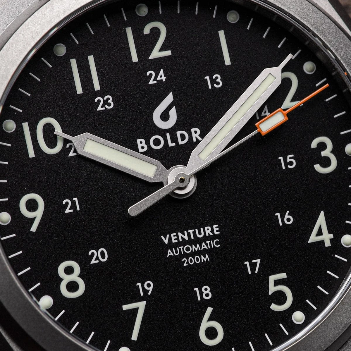Boldr Venture Automatic Field Watch - Carbon Black - Image 8