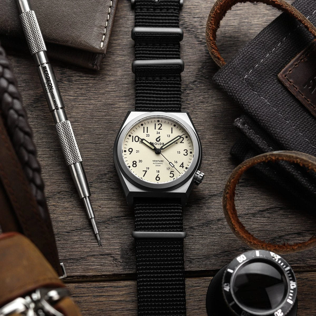 Boldr Venture Automatic Field Watch - Ivory White - Image 3