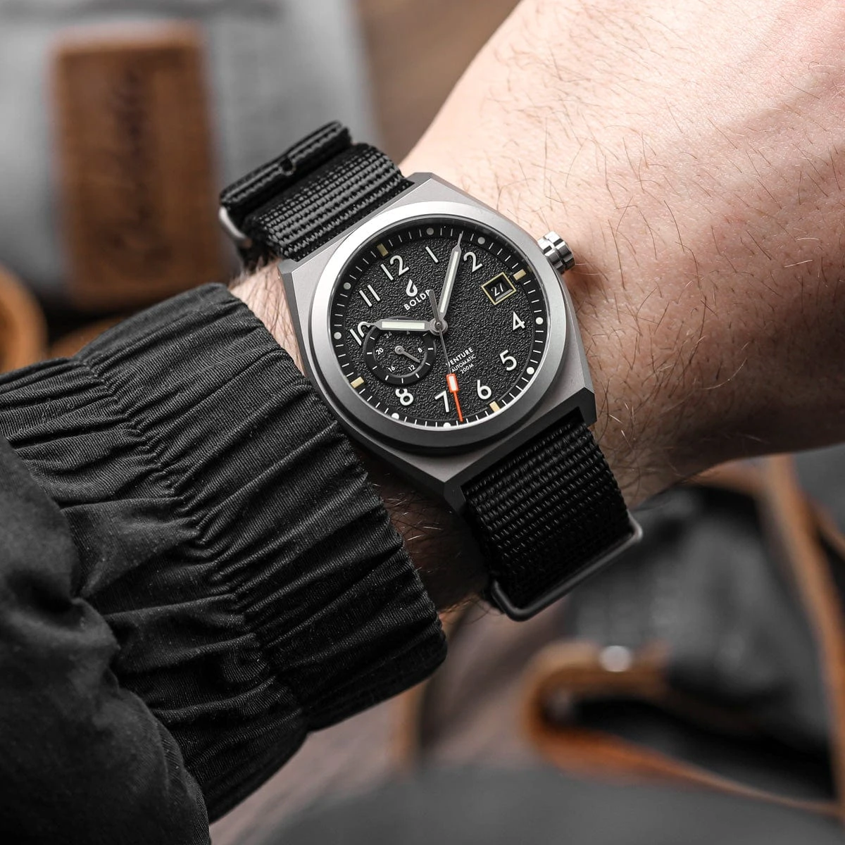 Boldr Venture Wayfarer Automatic Watch - Black - Image 6