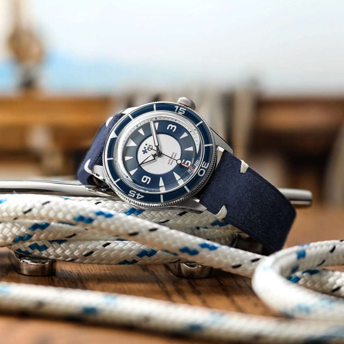 Christopher Ward + WatchGecko C65 Aquitaine - Overton Blue Suede - Image 2