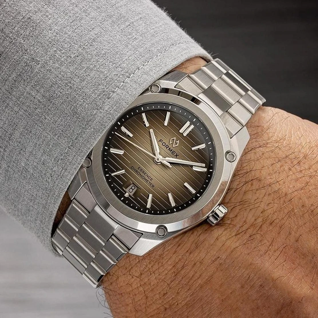 Formex Essence 39 Automatic Chronometer Watch - Dégradé Grey / Steel Bracelet - Image 2