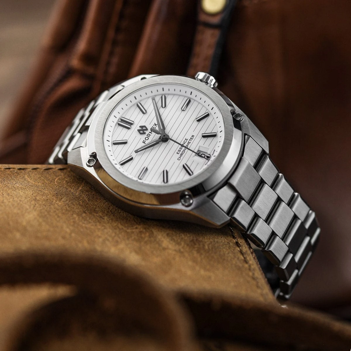 Formex Essence 39 Automatic Chronometer Watch - White / Steel Bracelet - Image 4