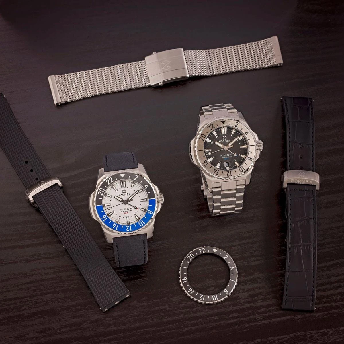 FORMEX REEF GMT - Black Dial With Rose Gold Elements - Stainless Steel Bracelet - Image 3