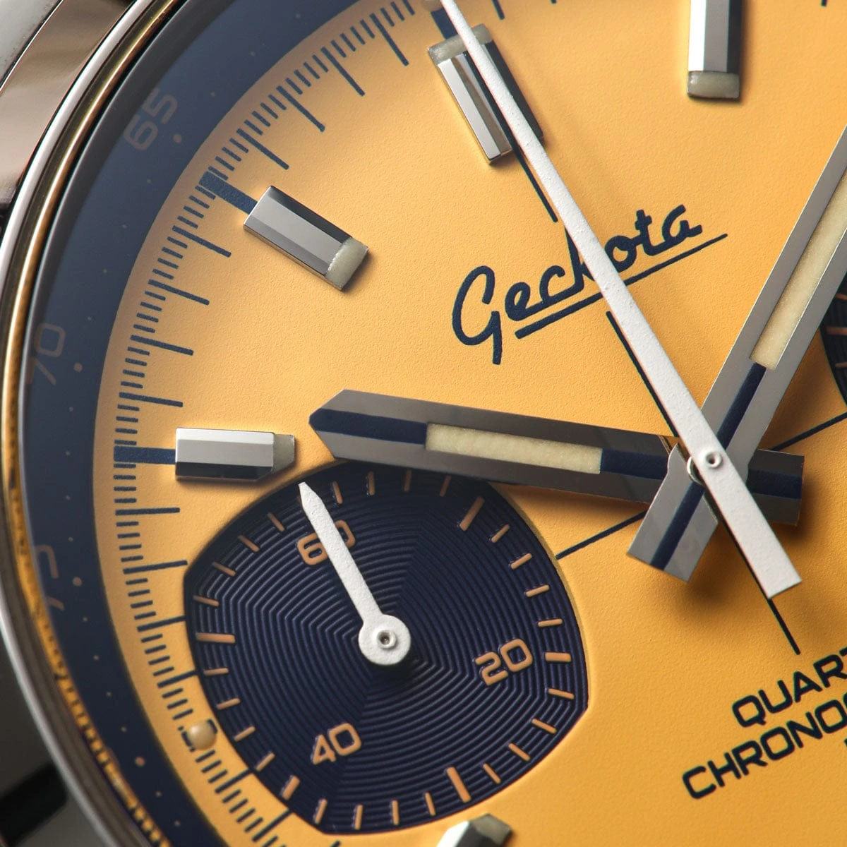 Geckota Chronotimer Chronograph Watch Yellow Racing Dial - Image 7
