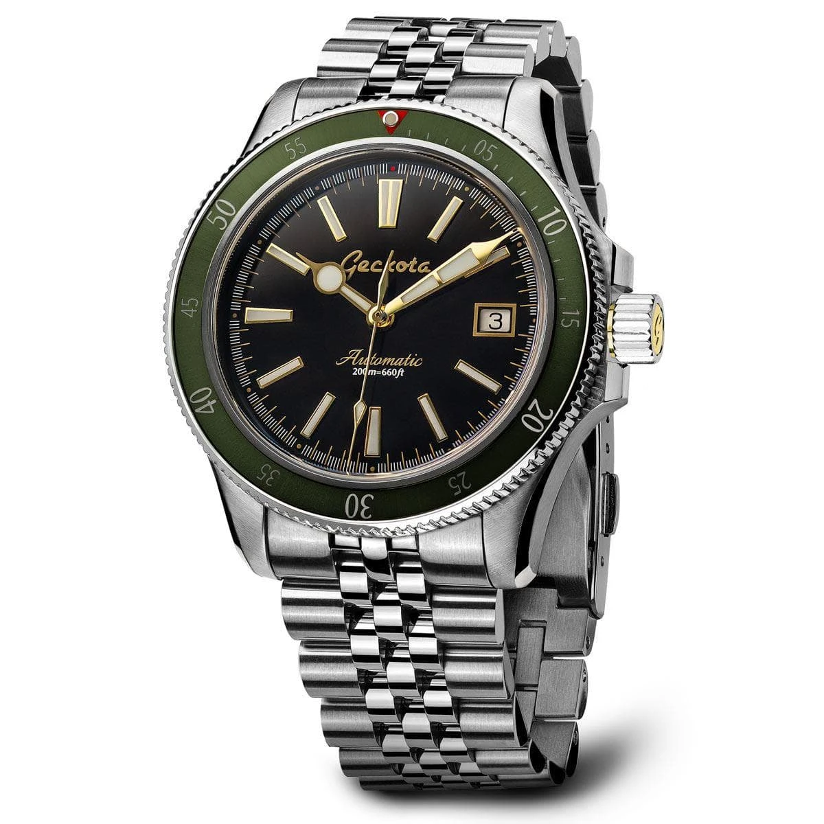 Geckota Sea Hunter Automatic Diver's Watch - Green Bezel - Image 15