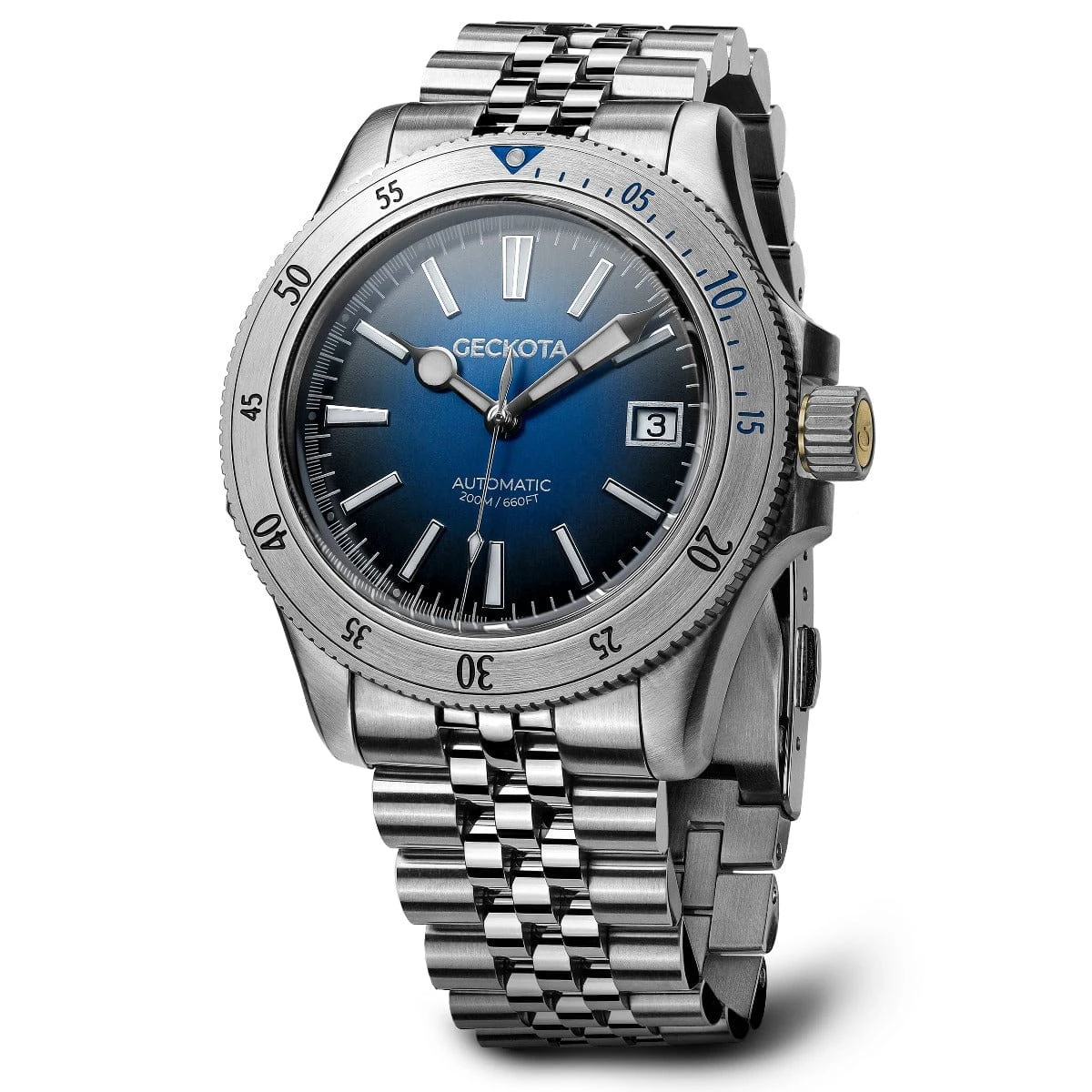 Geckota Sea Hunter Automatic Diver's Watch Steel Edition - Blue Dial - Image 10