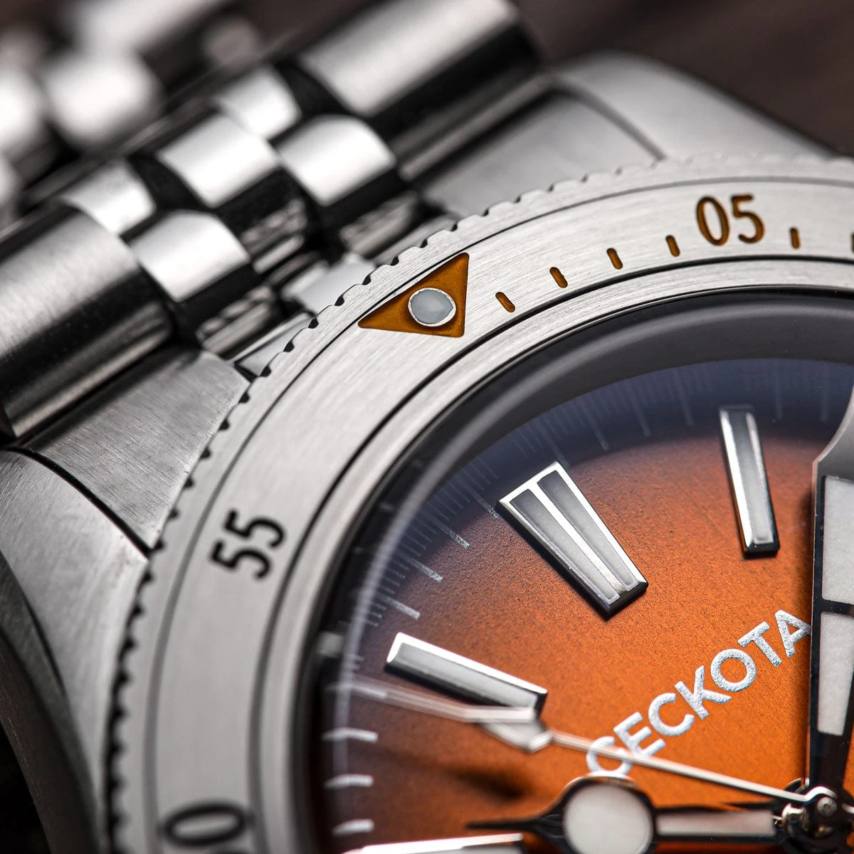 Geckota Sea Hunter Automatic Diver's Watch Steel Edition - Orange Dial - Image 5