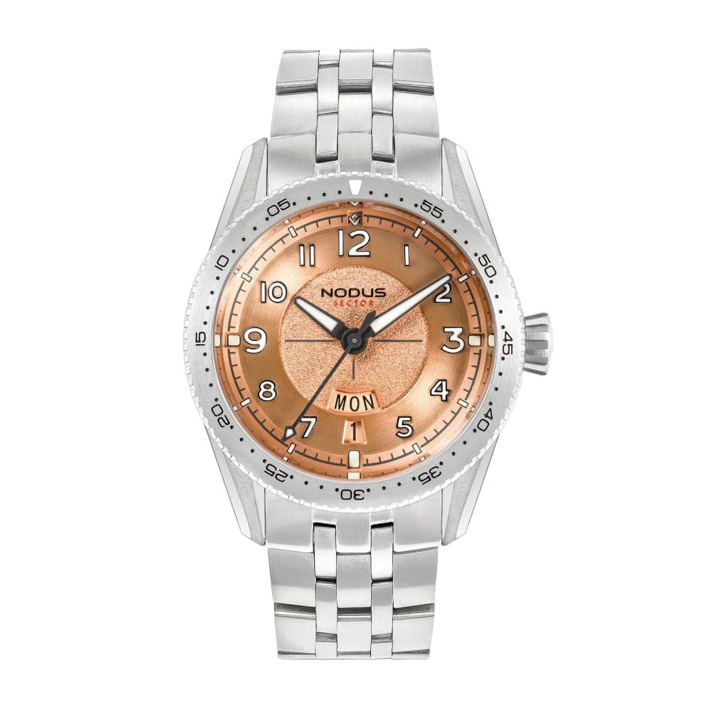 Nodus Sector Pilot Automatic Watch - Flyer Salmon - Stainless Steel Bezel - Image 9