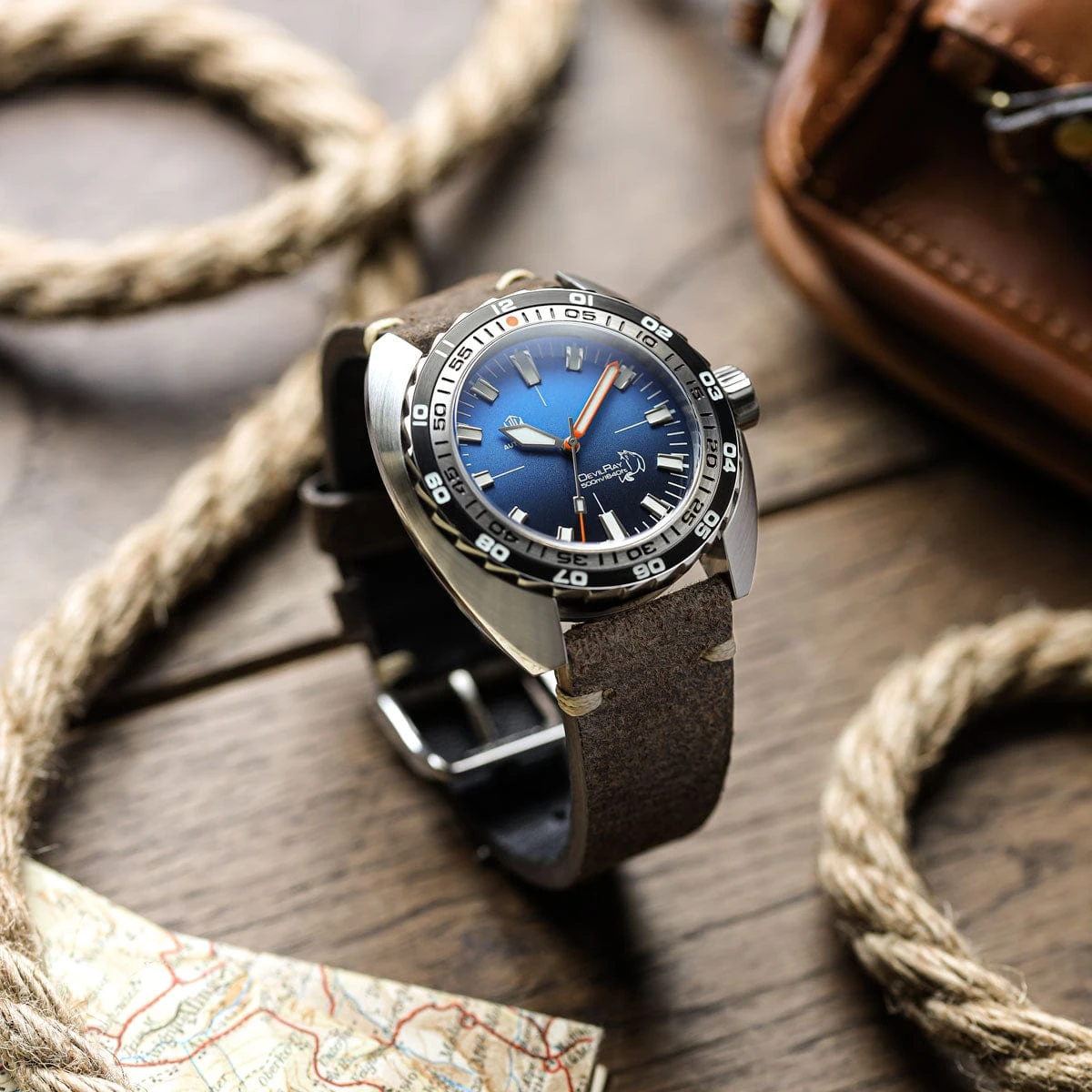 NTH DevilRay - Blue Fade - Leather Strap - WatchGecko Exclusive - Image 8