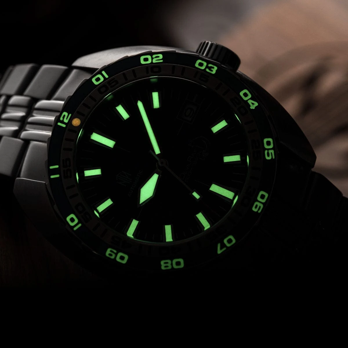 NTH DevilRay Dive Watch - Vintage Blue - Leather Strap - WatchGecko Exclusive - Image 4