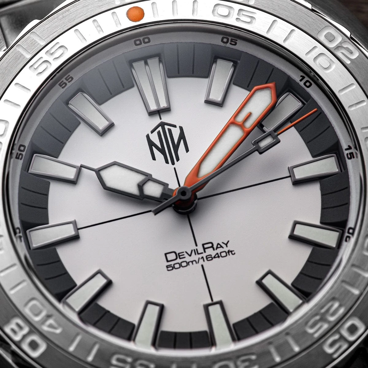 NTH DevilRay Dive Watch - White - Leather Strap - WatchGecko Exclusive - Image 6