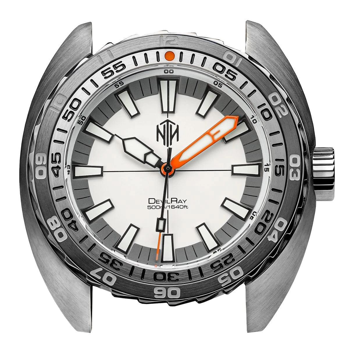 NTH DevilRay Dive Watch - White - Leather Strap - WatchGecko Exclusive - Image 2