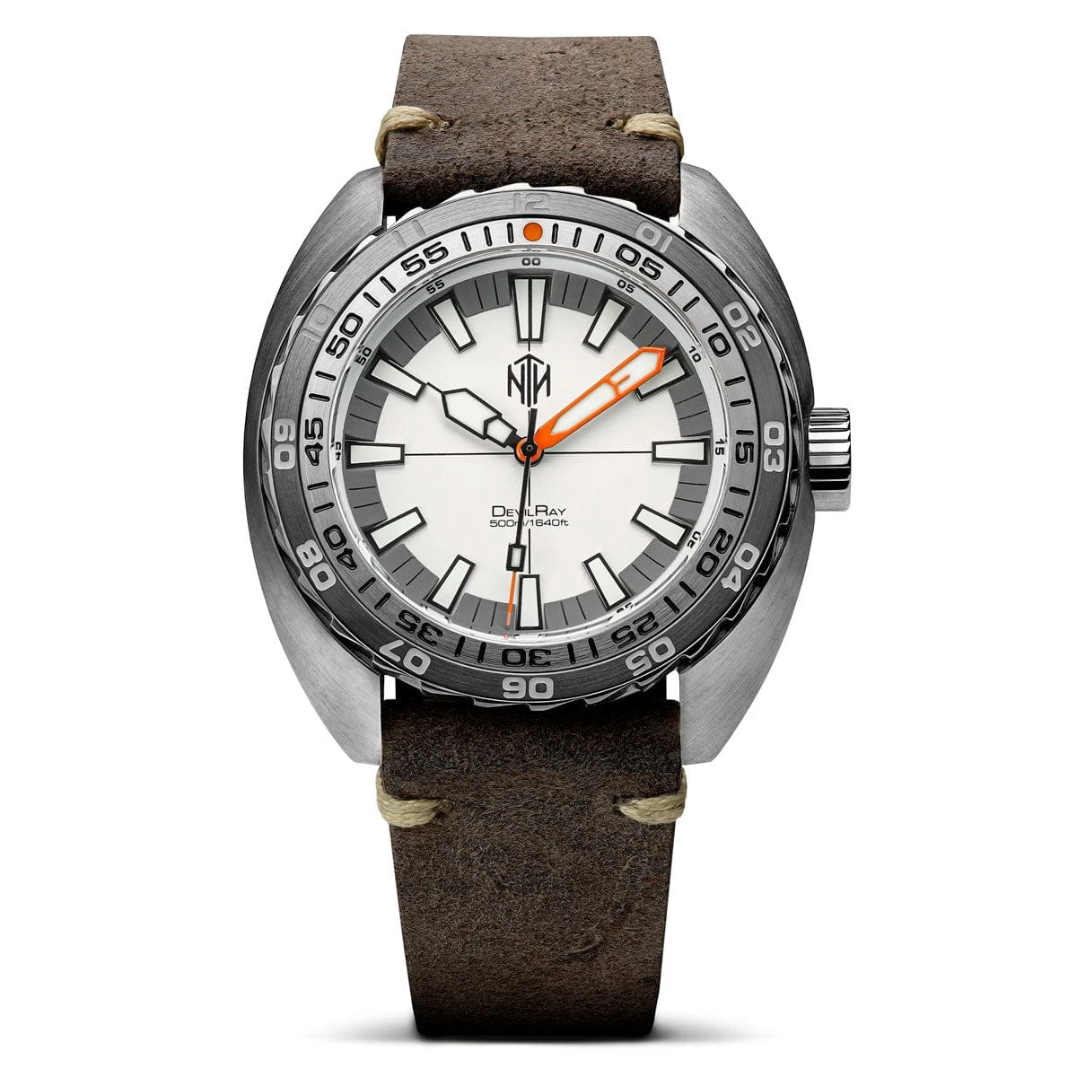 NTH DevilRay Dive Watch - White - Leather Strap - WatchGecko Exclusive - Image 12