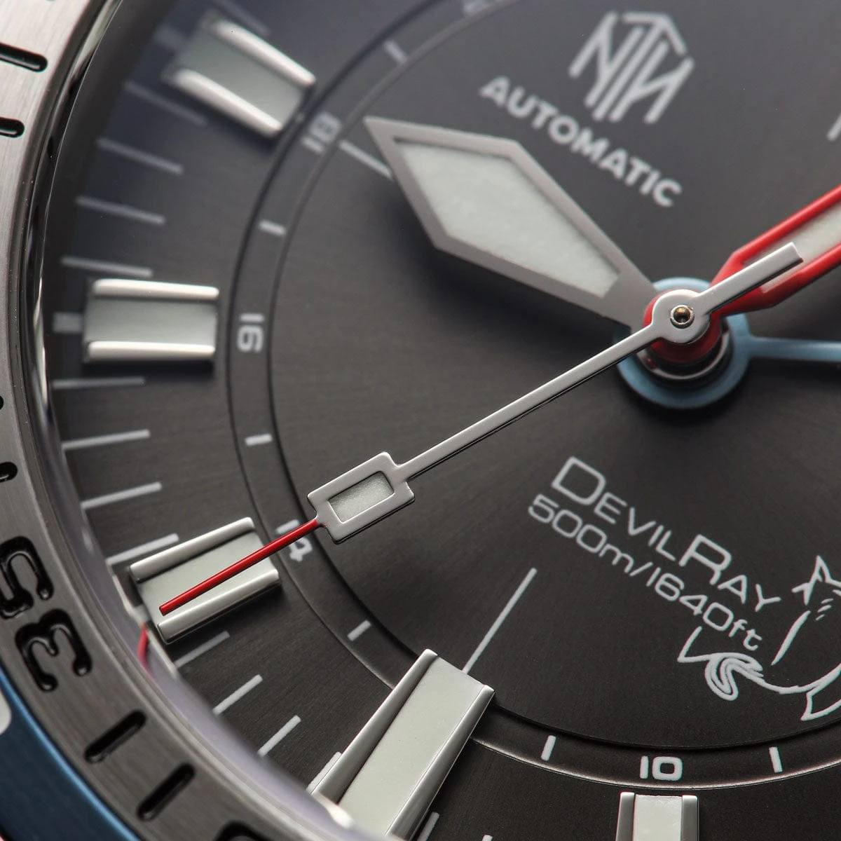 NTH DevilRay - Grey Sunburst GMT - Leather Strap - WatchGecko Exclusive - Image 3