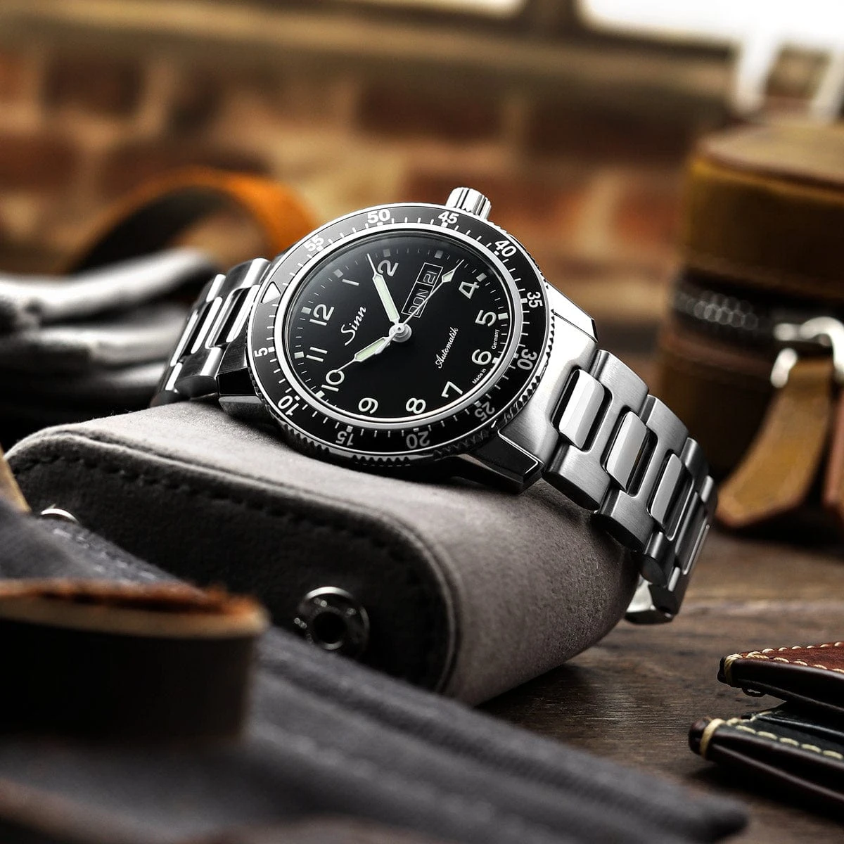 Sinn 104 St Sa A Pilots Watch - Black Arabic Dial - Solid Bracelet - Image 3