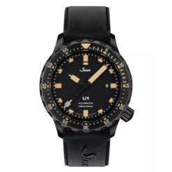 Sinn U1 S E Black Divers Watch - Black Dial - Silicone Strap