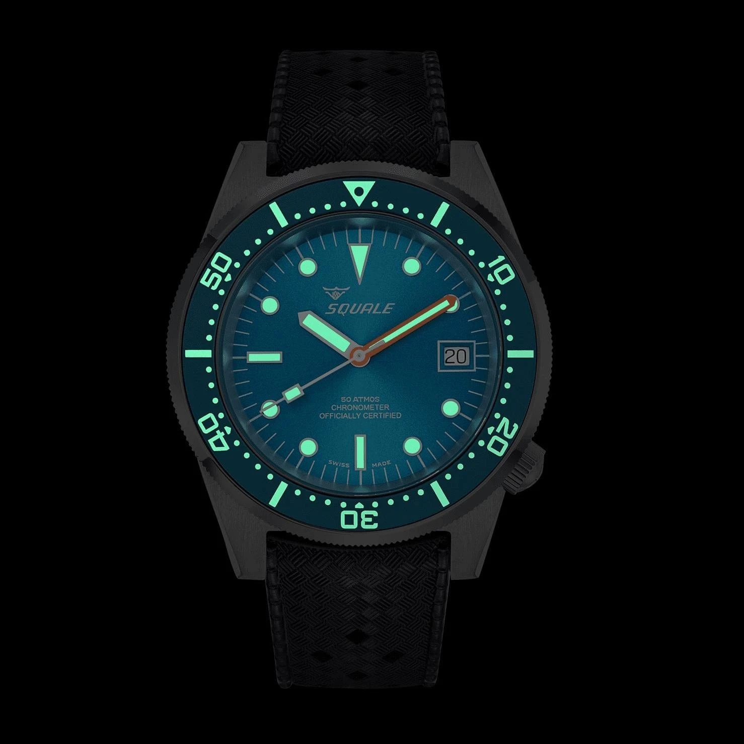 Squale 1521 Swiss Made COSC Diver's Watch - Blue Dial - Rubber And Leather Straps - Image 2