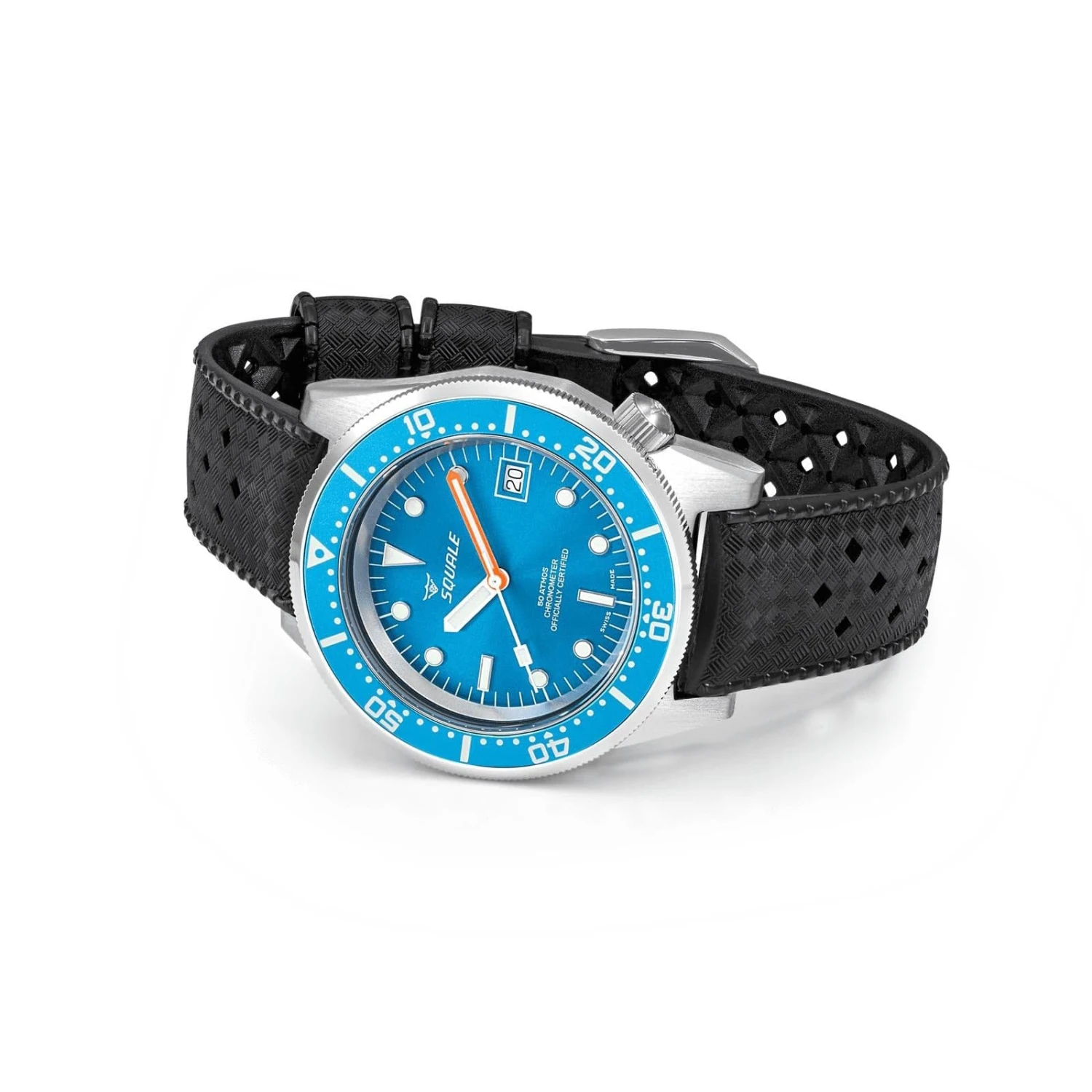 Squale 1521 Swiss Made COSC Diver's Watch - Blue Dial - Rubber And Leather Straps - Image 4