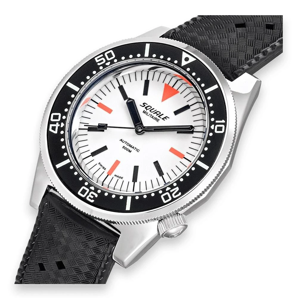 Squale 1521 Swiss Made Diver's Watch - Full Luminous Militaire - Black Rubber Strap - Image 3