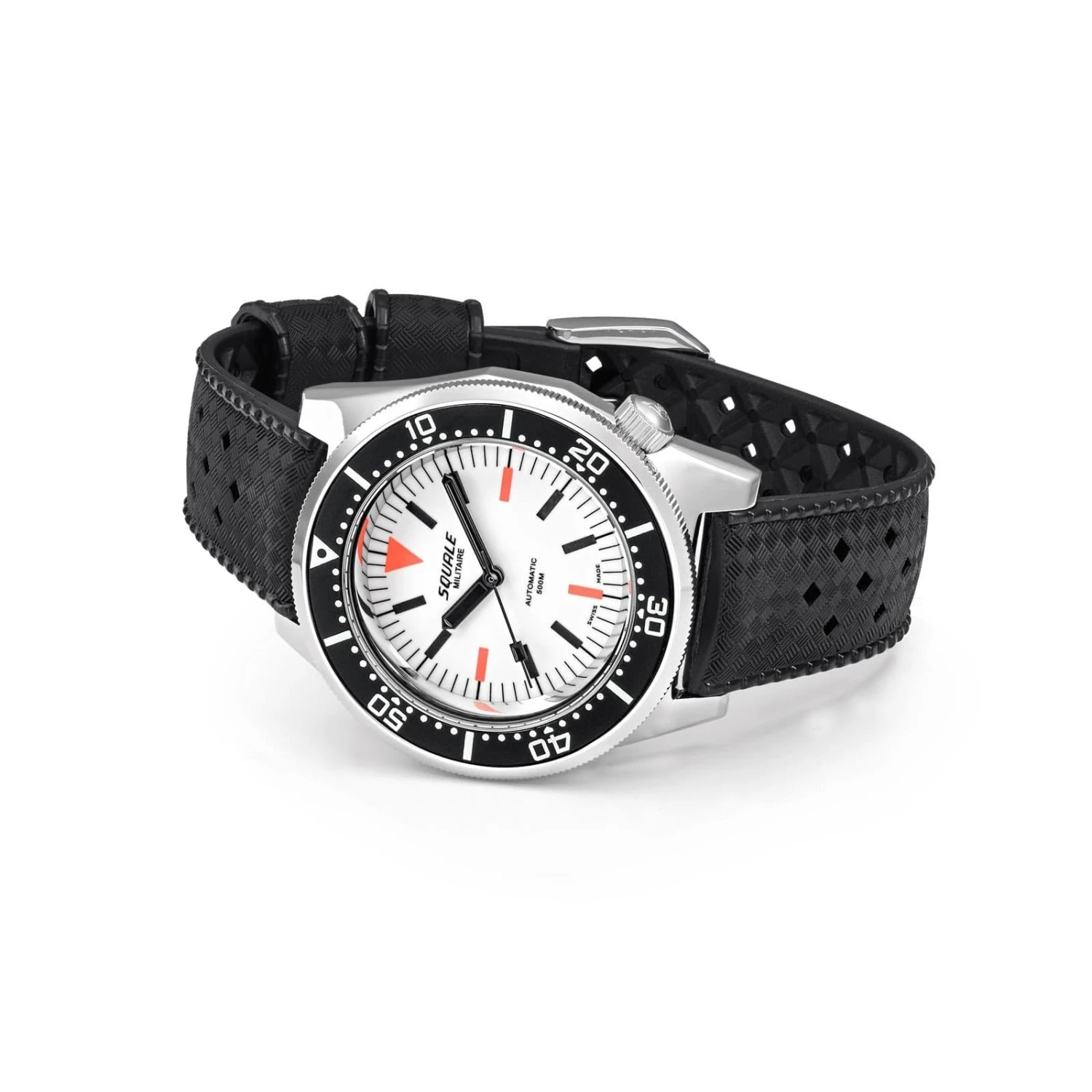 Squale 1521 Swiss Made Diver's Watch - Full Luminous Militaire - Black Rubber Strap - Image 4