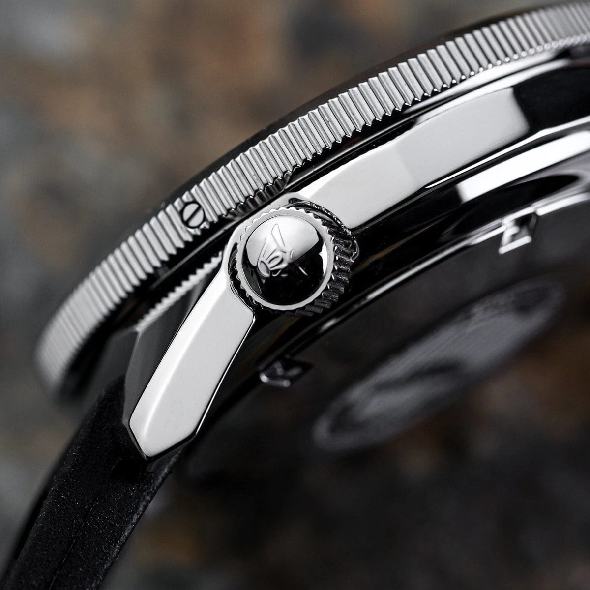 Squale 1521 Swiss Made Diver's Watch Black Dial Polished Case - Rubber - Image 2