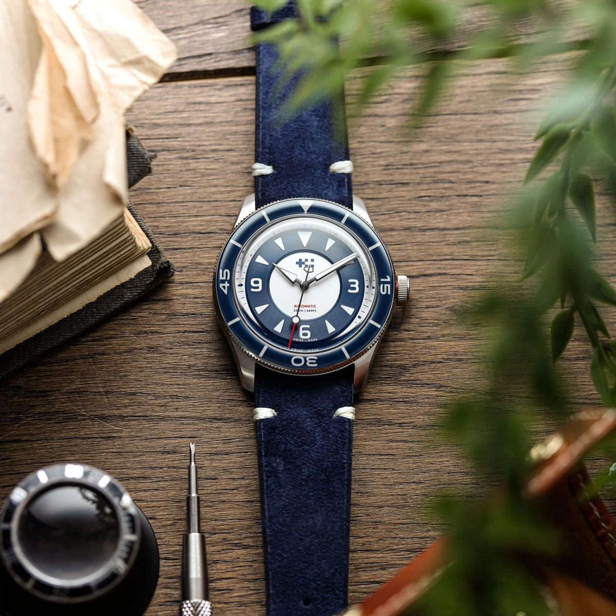 Christopher Ward + WatchGecko C65 Aquitaine - Overton Blue Suede - Image 11