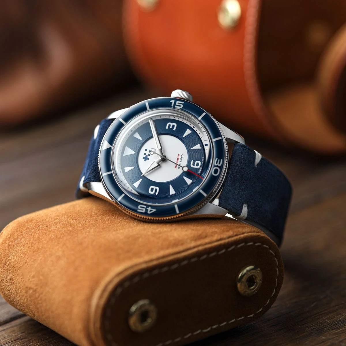 Christopher Ward + WatchGecko C65 Aquitaine - Overton Blue Suede - Image 4