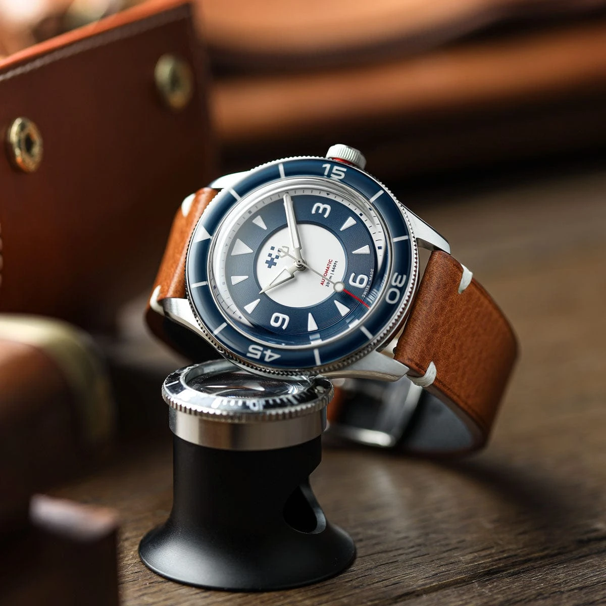 Christopher Ward + WatchGecko C65 Aquitaine - Overton Coral Leather - Image 4